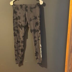 PINK Victoria's Secret Black Tie-Dye Kids Leggings